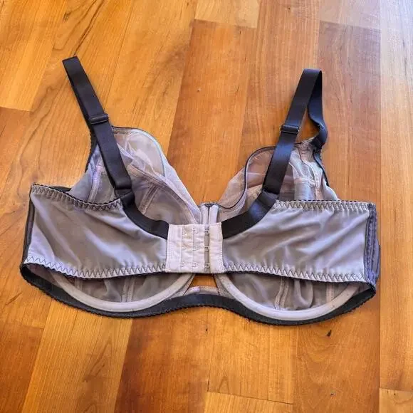 38H curvy Kate pin-up bra balcony underwire grey gray mesh sheer sexy like new - Picture 3 of 8